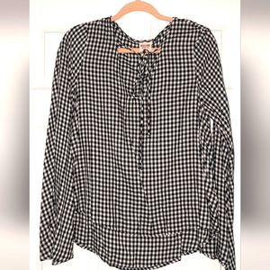 Gingham long sleeve top